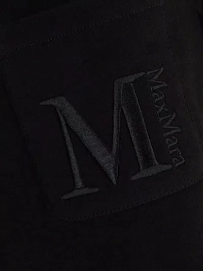 S Max Mara Short Sleeve Crew Neck T-shirt With Chest Pocket In Black