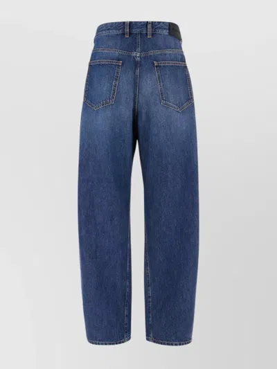 Givenchy Denim Trousers With Belt Loops And Contrast Stitching In Blue