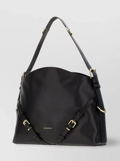 Givenchy Women Voyou Medium Leather Shoulder Bag In Black