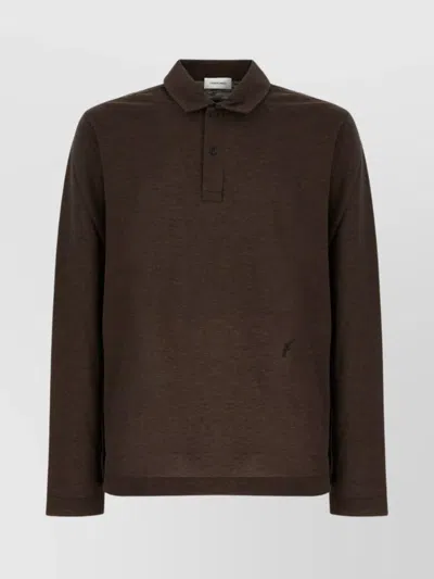 Ferragamo Knitwear Collared Sweater Long Sleeves In Brown