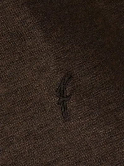 Ferragamo Knitwear Collared Sweater Long Sleeves In Brown