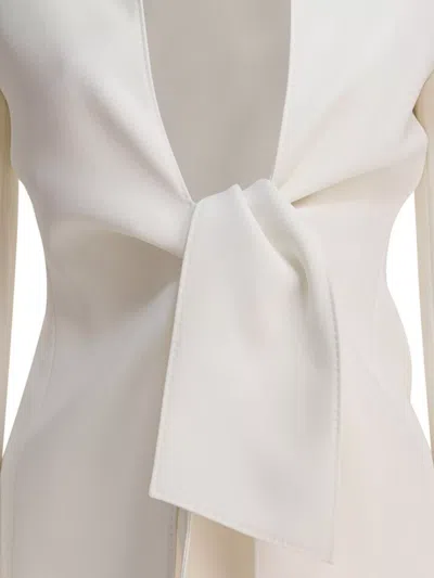 Max Mara Ghiotto Open-front Blazer With Knotted Sashes In White