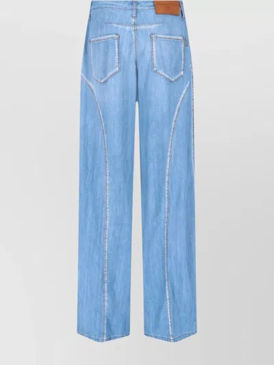 Ermanno Scervino Straight Trousers With Belt Loops And Pockets