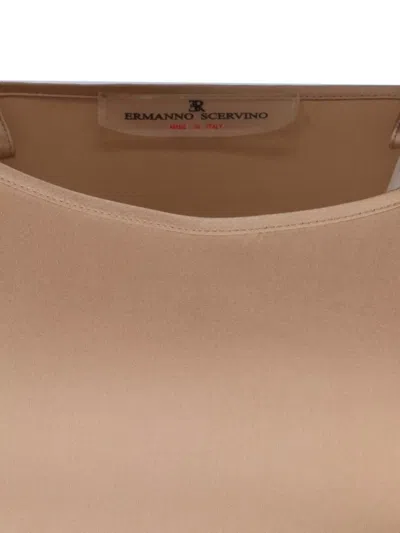 Ermanno Scervino Silk Tank Top With Round Neckline In Neutral