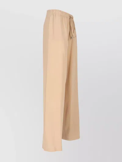 Ermanno Scervino Wide-leg Trousers In Lightweight Fabric In Neutral