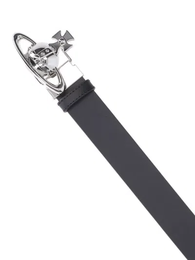 Vivienne Westwood Adjustable Length Smooth Finish Metallic Buckle In Black