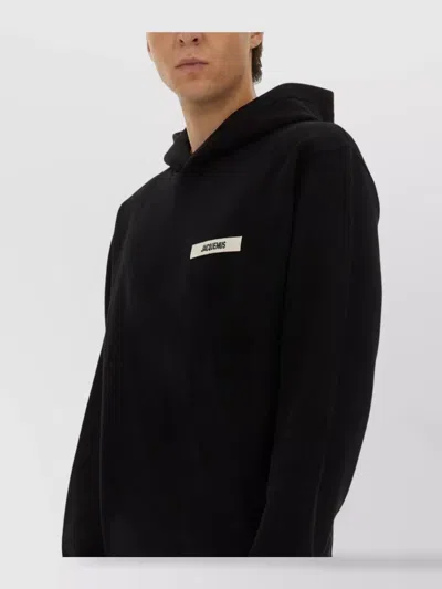 Jacquemus Gros-grain Hoodie In Black