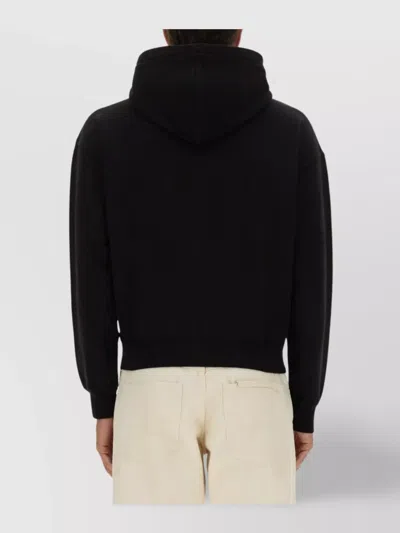 Jacquemus The Gros Grain Zip-up Hooded Sweatshirt In Black