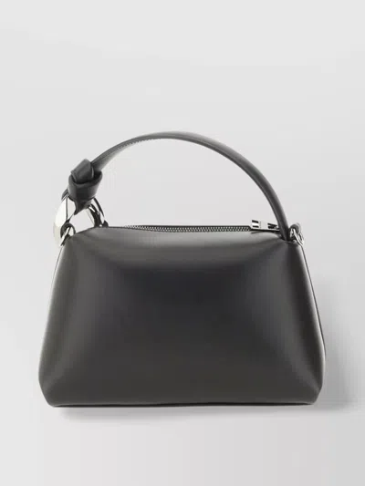 Jw Anderson Shoulder Bag With Adjustable Strap And Metal Hardware In Black