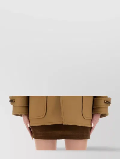 Moschino Long Sleeve Coat With Front Pockets And Button Accents