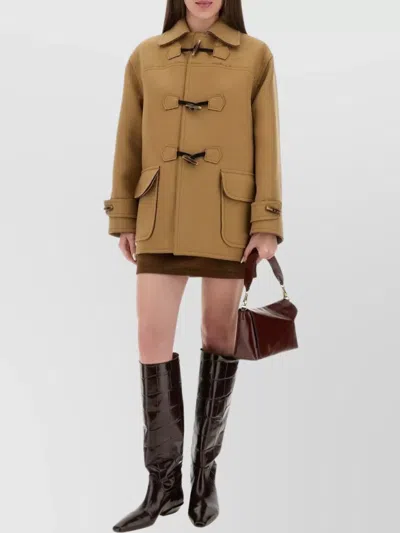 Moschino Long Sleeve Coat With Front Pockets And Button Accents