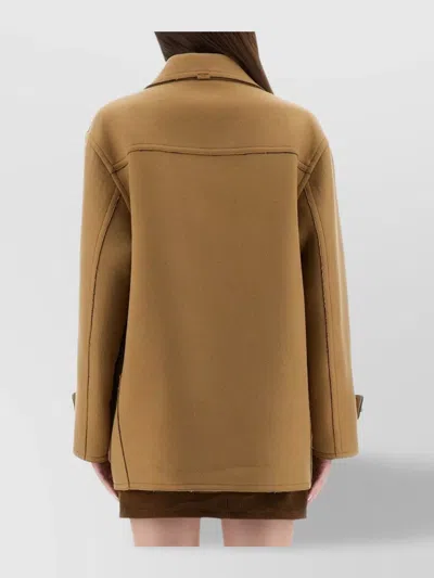 Moschino Long Sleeve Coat With Front Pockets And Button Accents