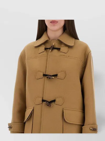 Moschino Long Sleeve Coat With Front Pockets And Button Accents