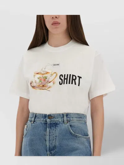 Moschino Crew Neck Graphic Print Short Sleeves Top