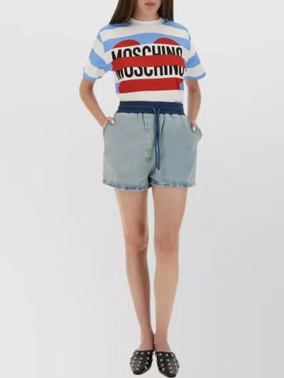 Moschino Elastic Waistband Shorts With Functional Pockets