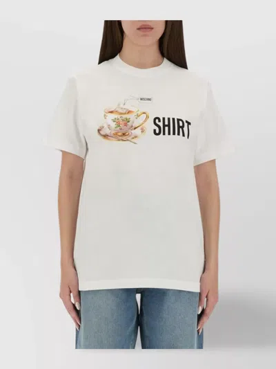 Moschino Crew Neck Graphic Print Short Sleeves Top