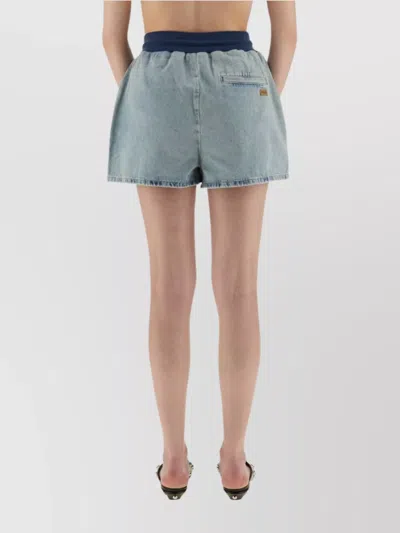 Moschino Elastic Waistband Shorts With Functional Pockets