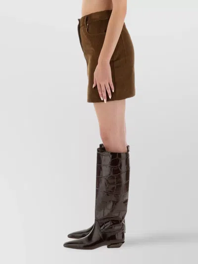 Moschino Corduroy Skirt With Pockets And Belt Loops In Brown