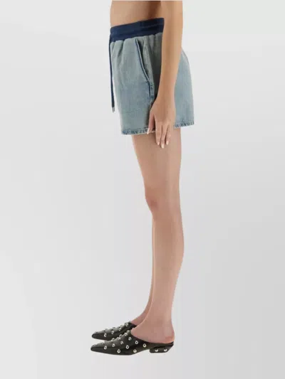 Moschino Elastic Waistband Shorts With Functional Pockets