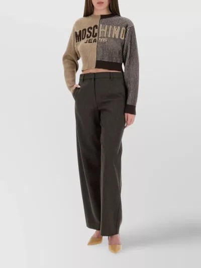 Moschino Wide Leg Trousers With Pockets And Loops