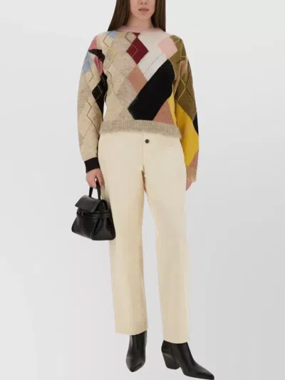 Moschino Knitwear Crew Neck Long Sleeves Soft Texture In Neutral