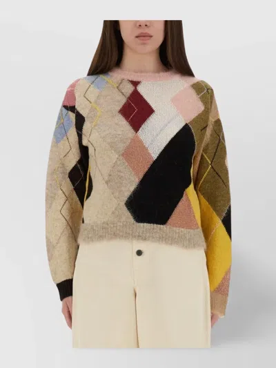 Moschino Knitwear Crew Neck Long Sleeves Soft Texture In Neutral