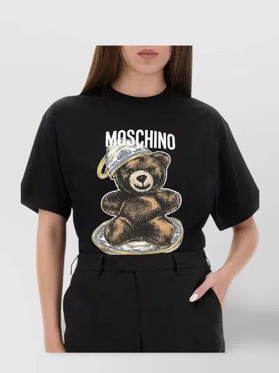 Moschino Teddy Bear-print T-shirt Mini Dress In Black