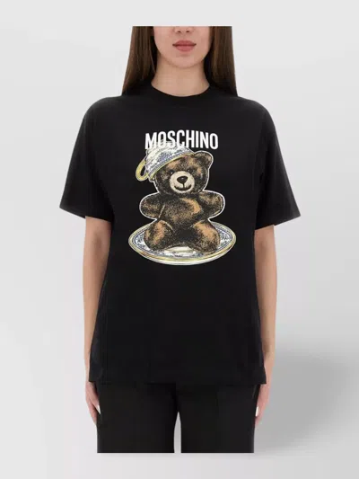 Moschino Teddy Bear-print T-shirt Mini Dress In Black