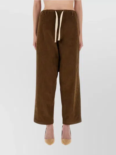 Moschino Brown Wide-leg Corduroy Pants With Drawstring Waist In Brown