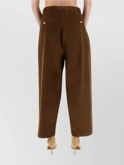 Moschino Brown Wide-leg Corduroy Pants With Drawstring Waist In Brown