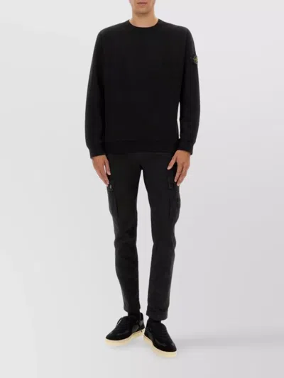 Stone Island Lightweight Wool Crew Neck Sweater With Raglan Sleeves