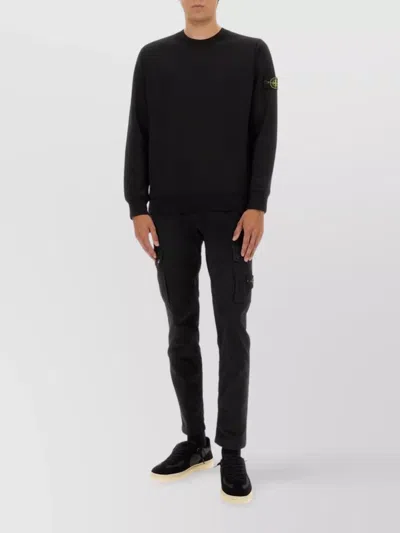 Stone Island Cotton Sweatshirt In Black