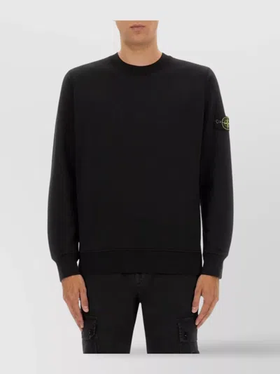 Stone Island Cotton Sweatshirt In Black