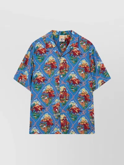 Champion Graphic Print Relaxed Fit Short Sleeves Shirt In Blue