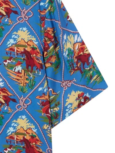 Champion Graphic Print Relaxed Fit Short Sleeves Shirt In Blue