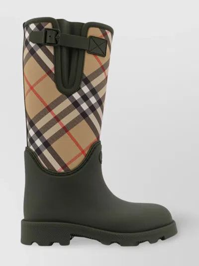 Burberry Women Rainboots With Traditional Check Insert