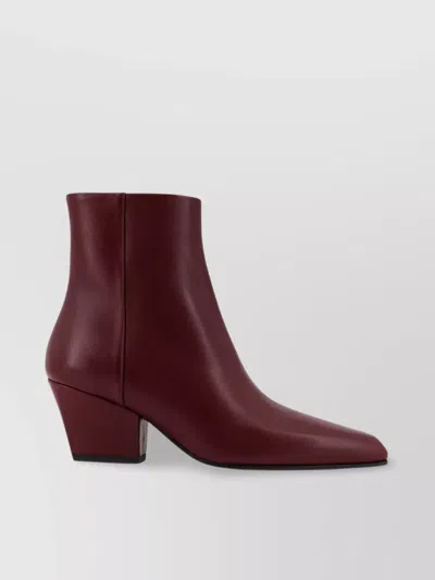 Paris Texas Ankle Boots In Rouge Noir Calf Leather In Burgundy