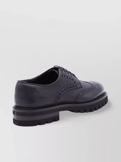 Ferragamo Lace-up Brogues Chunky Sole In Black