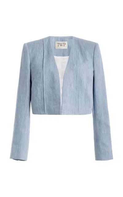 Twp Drink At Costes Woven Blazer In Blue