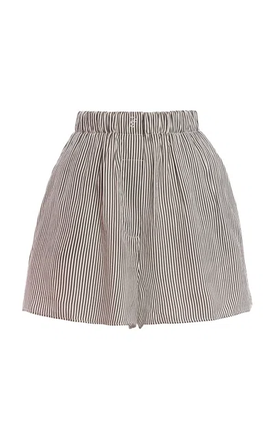 The Frankie Shop Lui Silk Striped Shorts