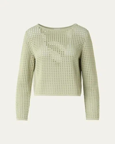 Akris Punto Boat-neck Chunky Cotton Mesh Knit Sweater
