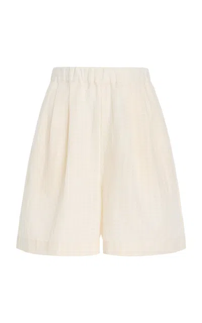 Asceno The Dallas Cotton-linen Shorts In Neutral