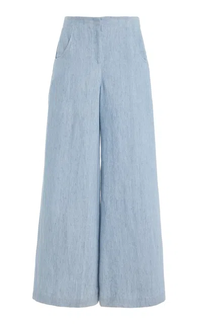 Twp Howard Cropped Mid-rise Straight-leg Pants In Blue
