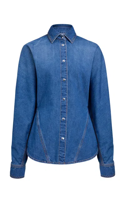 Alaïa Curved Denim Shirt