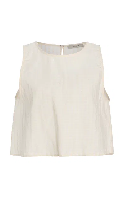 Asceno The Kobe Cotton-linen Top In Multi