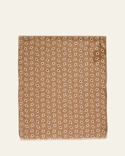 Cesare Attolini Men's Geometric Cotton And Cashmere Scarf