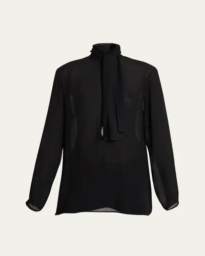 Alaïa Georgette Scarf Blouse