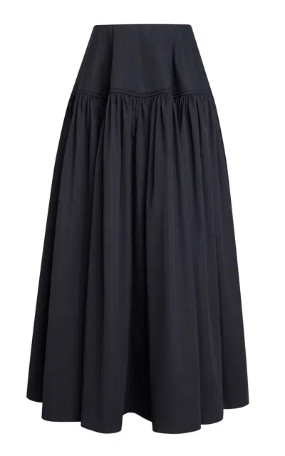 Alaïa Bell Cotton Poplin Maxi Skirt