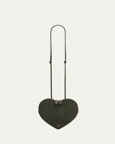 Alaïa Le Coeur Crossbody Bag In Suede