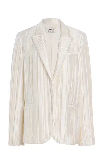 Twp Next Boyfriend Silk Blazer In Neutral